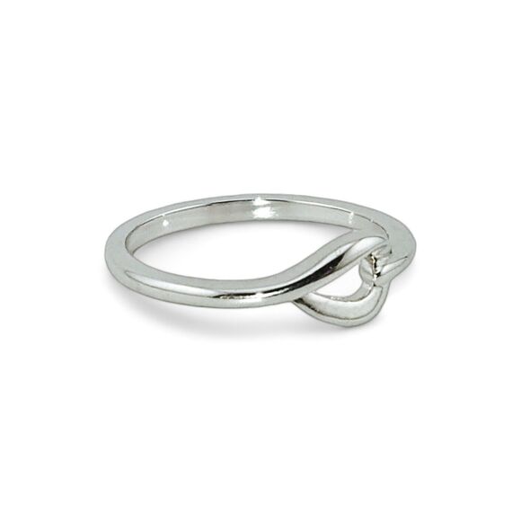Sterling Silver 925 Simple Leaf Knot - Picture 1 of 4